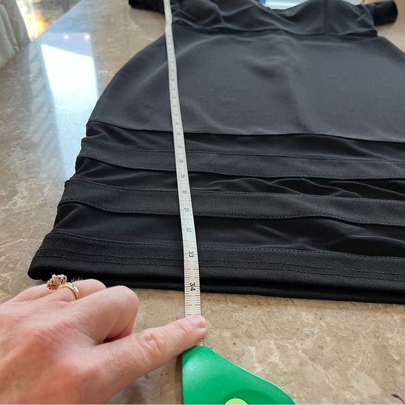 Justify black dress with mesh on middle of dress and on bottom. size large - Picture 10 of 11